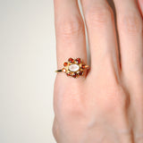 (ガーネット&レインボームーンストーン/gold) garden bloom ring