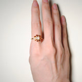 (ガーネット&レインボームーンストーン/gold) garden bloom ring