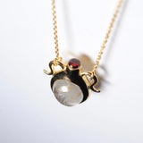 (ゴールデンルチルインクオーツ&ガーネット/gold) amphora  necklace