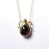 (ガーネット&スモーキークオーツ/gold) amphora  necklace