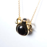 (ガーネット&スモーキークオーツ/gold) amphora  necklace