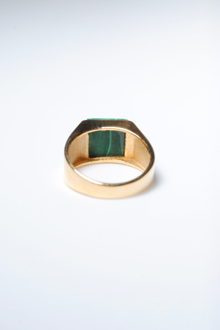 (マラカイト/gold) unisex block ring