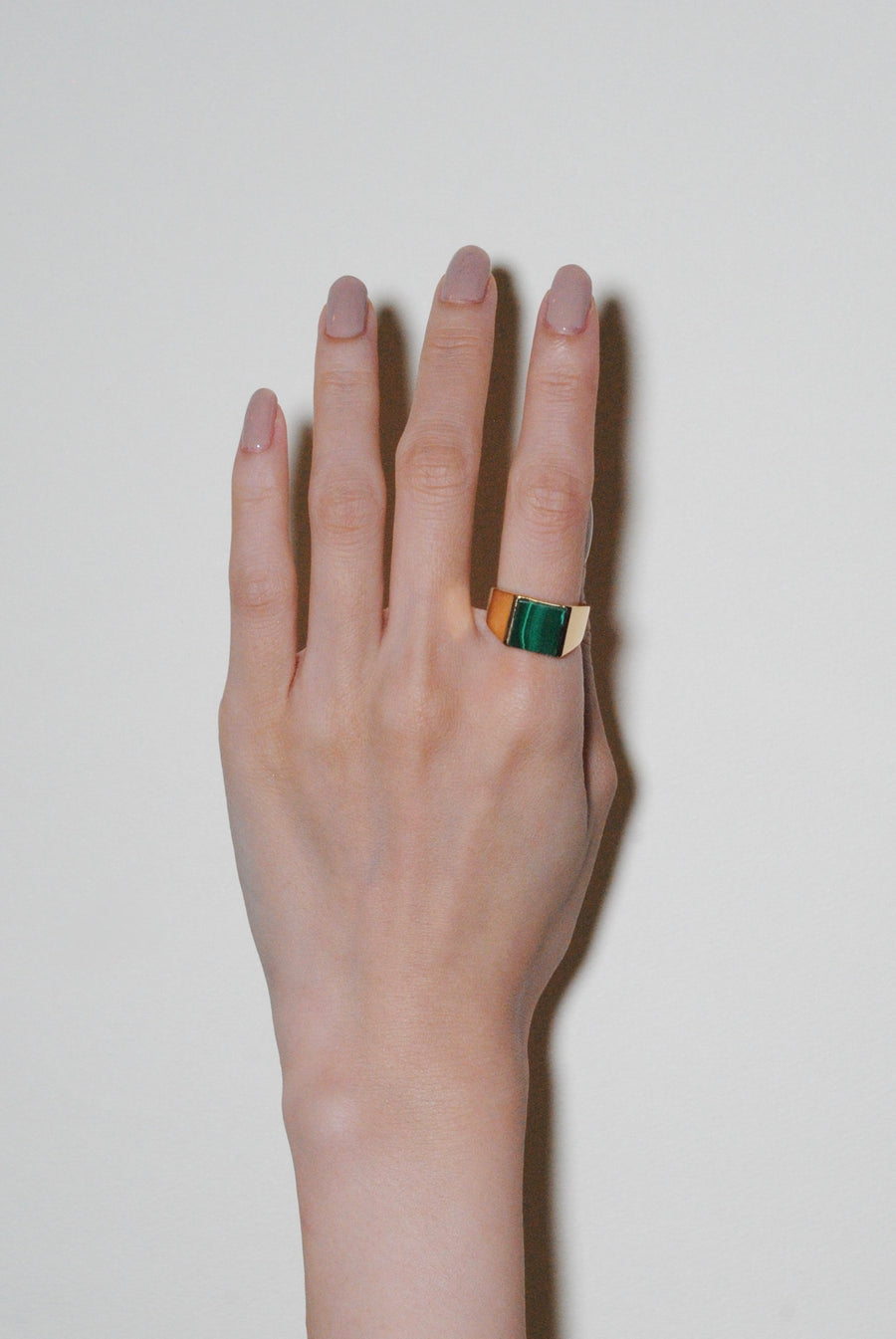 (マラカイト/gold) unisex block ring