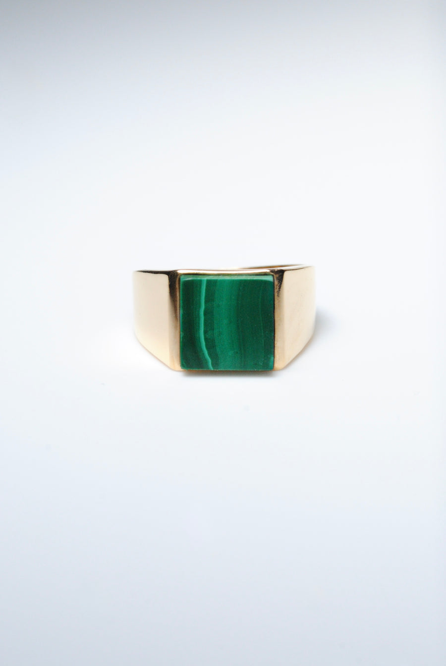 (マラカイト/gold) unisex block ring