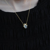 (ゴールデンルチルインクオーツ&ガーネット/gold) amphora  necklace