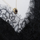 (ガーネット&スモーキークオーツ/gold) amphora  necklace