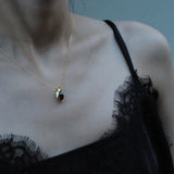 (ガーネット&スモーキークオーツ/gold) amphora  necklace