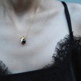 (ガーネット&スモーキークオーツ/gold) amphora  necklace
