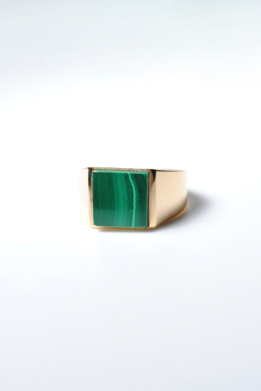 (マラカイト/gold) unisex block ring