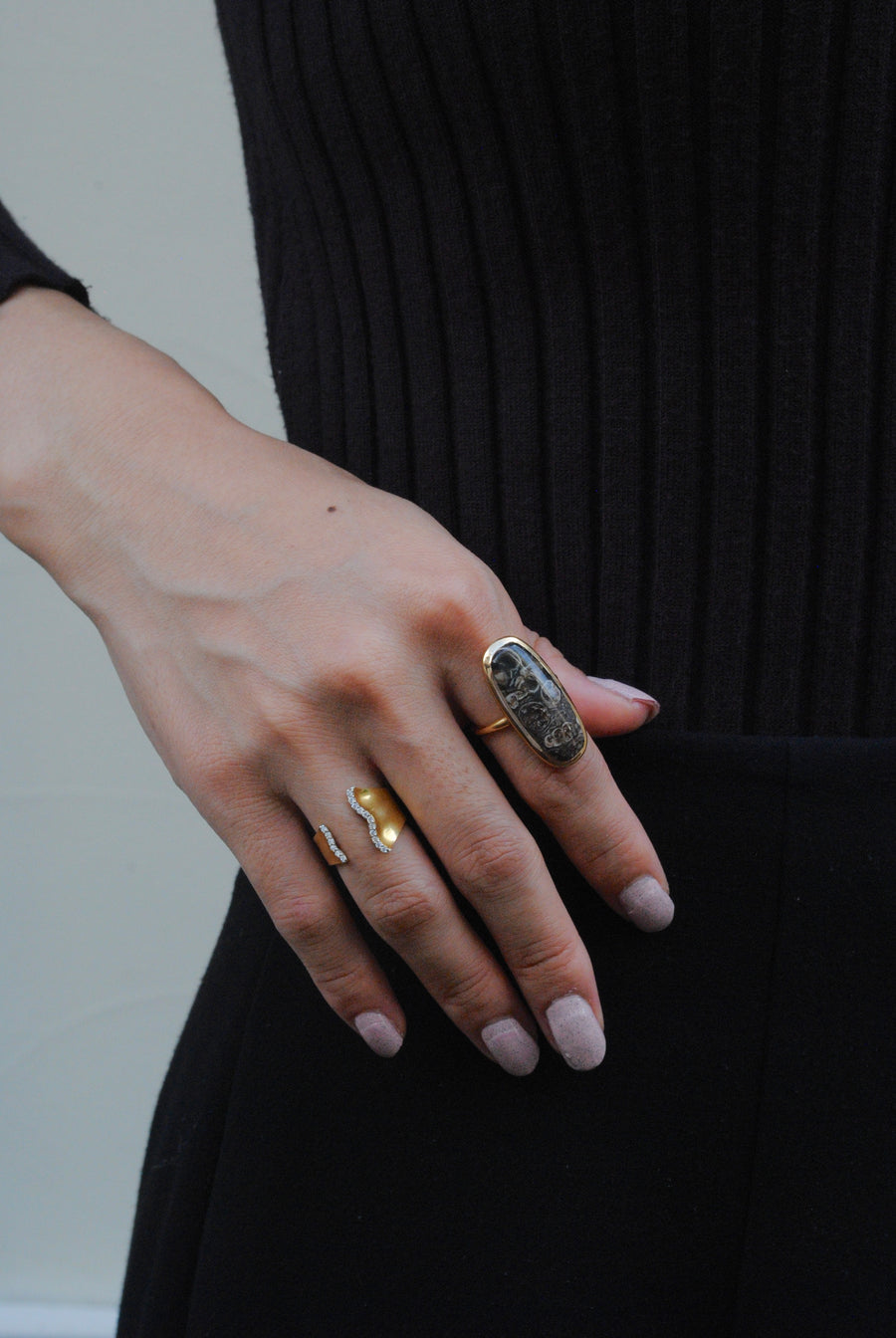 (タートルジャスパー/gold) eleve grace  ring