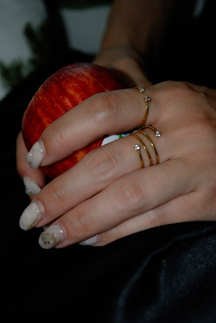 (モアサナイト/ gold：silver)  starry gap ring