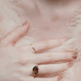 (スモーキークオーツ/gold)：Ms.heart ring