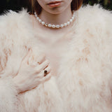 (スモーキークオーツ/gold)：Ms.heart ring