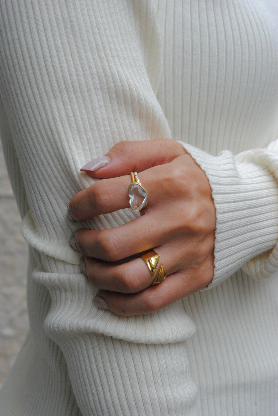 (モアサナイト/gold) origami ring