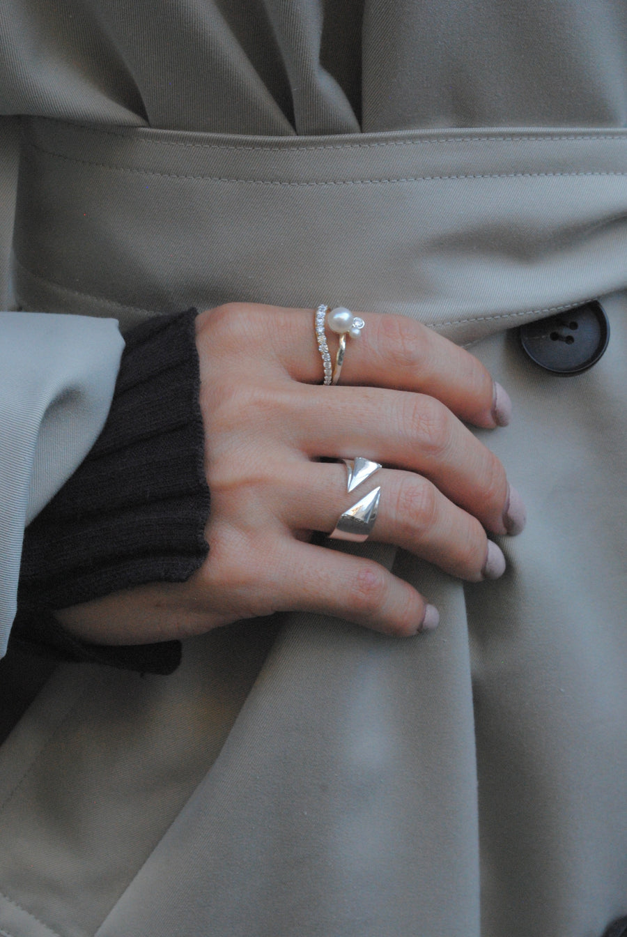 (モアサナイト/silver) origami ring