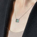 (ミントフローライト/ silver) frame pave necklace