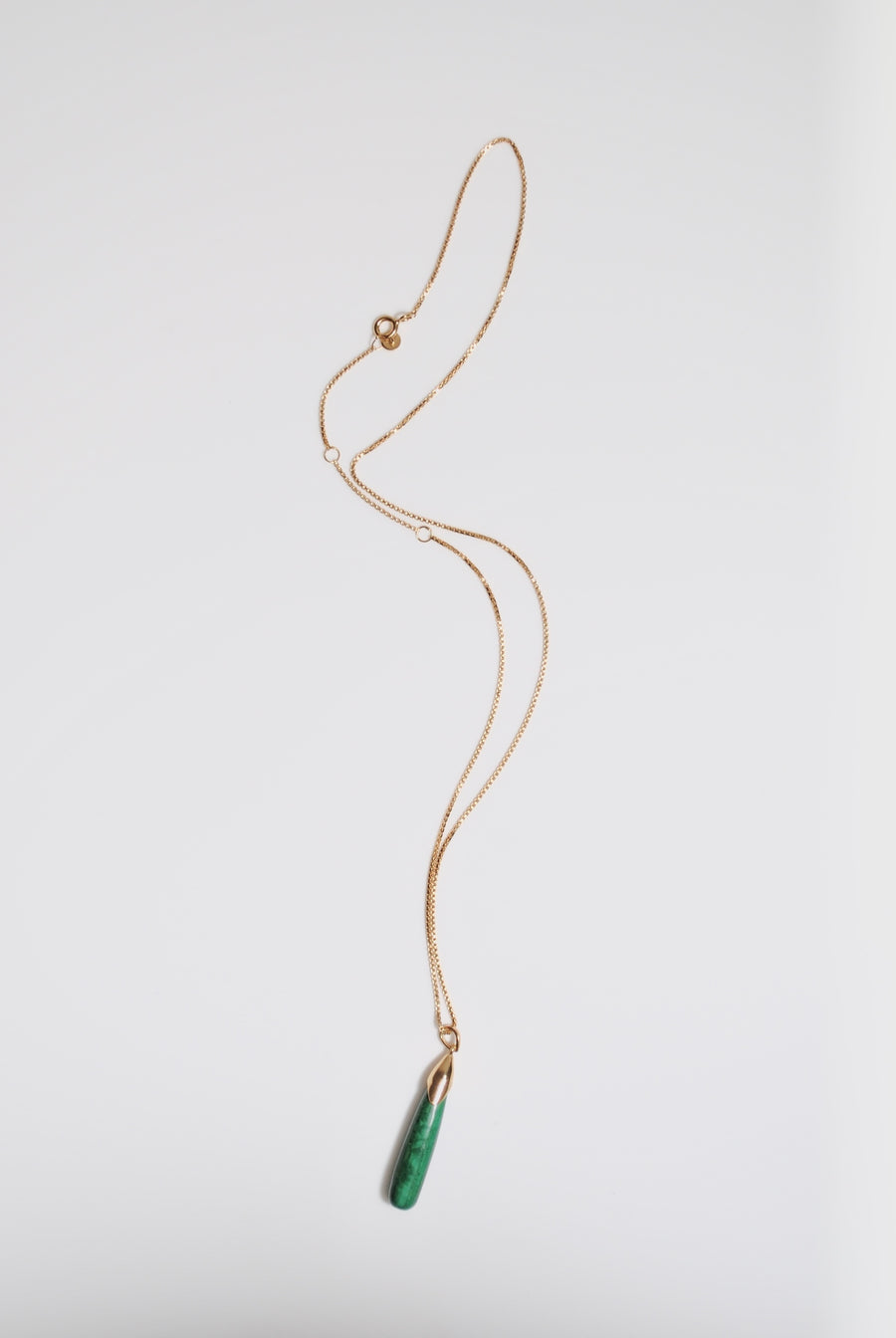 (マラカイト/gold) swing drop charm  necklace【18KGP】