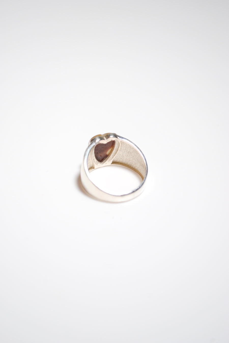 (マザーオブパール/silver) long heart rough ring