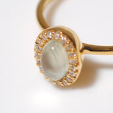 (プレナイト/gold) hemisphere bril oval ring