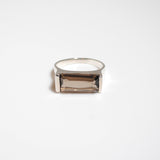 (スモーキークオーツ/silver) rect board ring