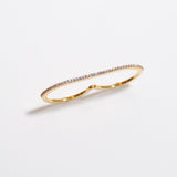 (モアサナイト/gold) straight bar double finger ring