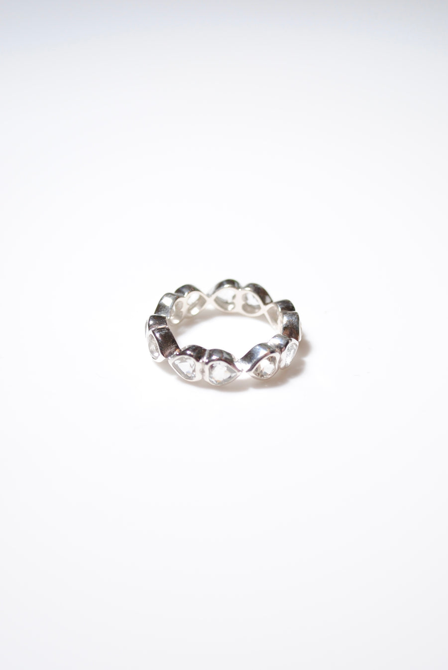 (ホワイトトパーズ/silver) All heart full eternity ring
