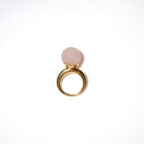 (マットローズクオーツ/gold) acorn ball ring