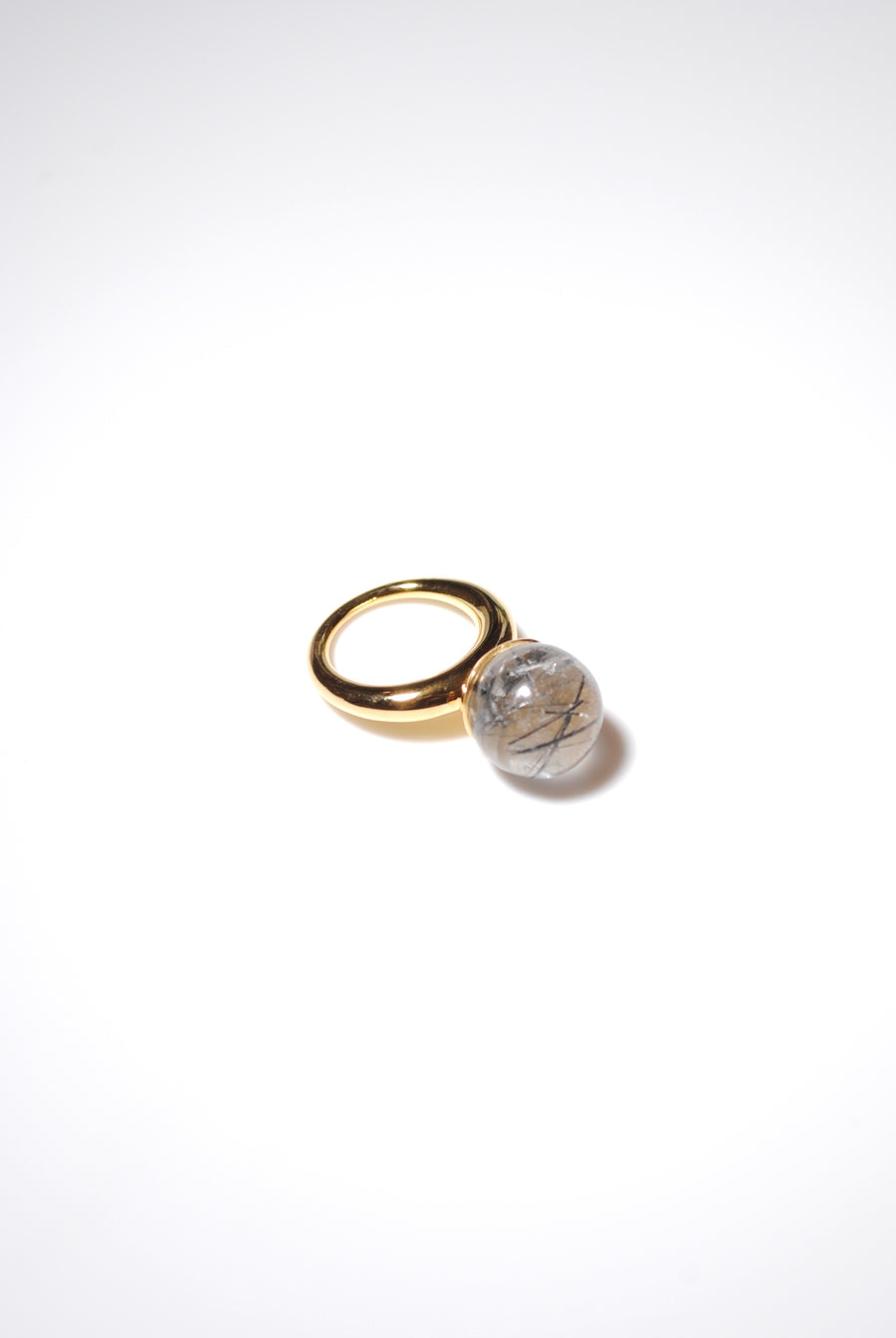 (ブラックルチル/gold) acorn ball ring