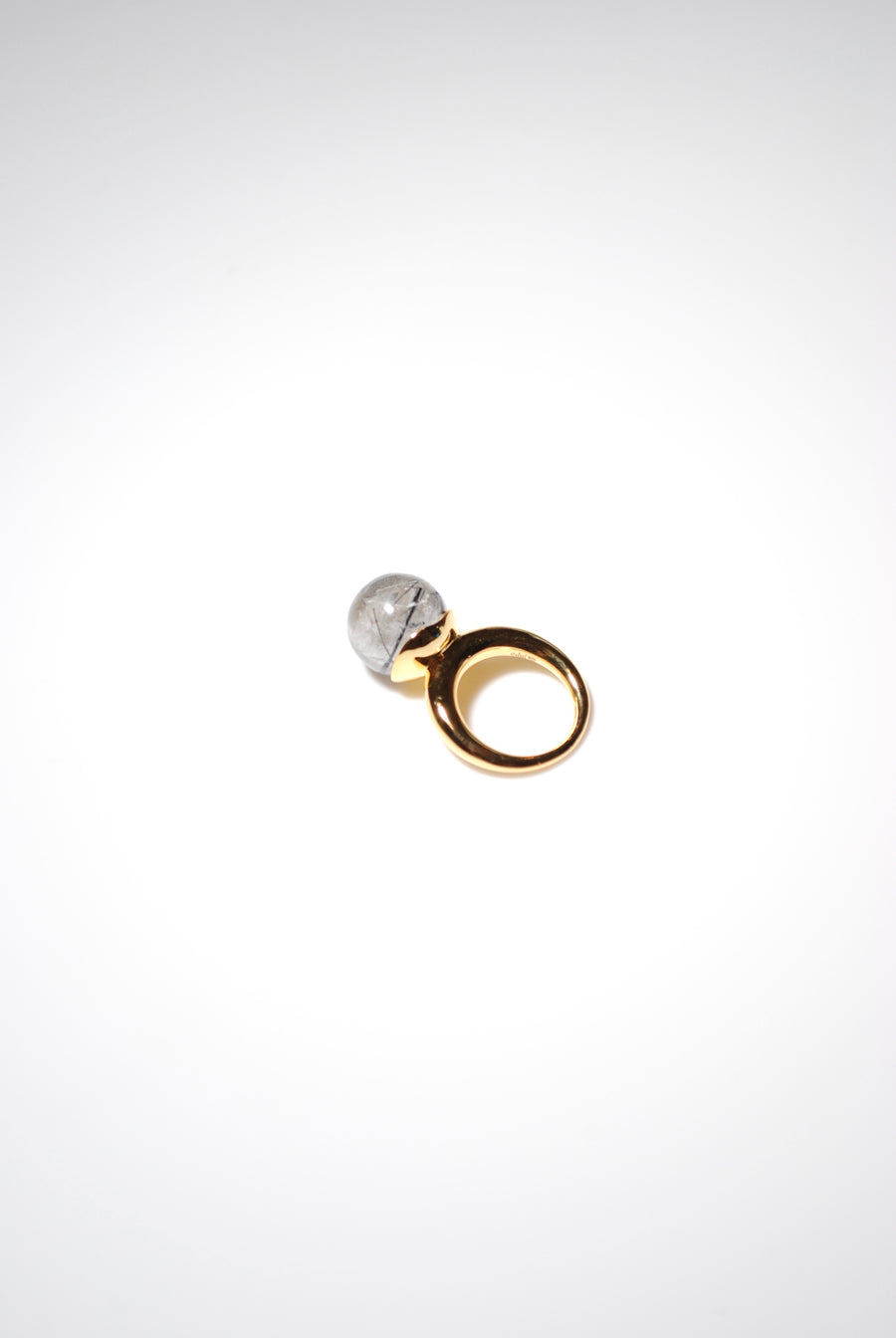(ブラックルチル/gold) acorn ball ring