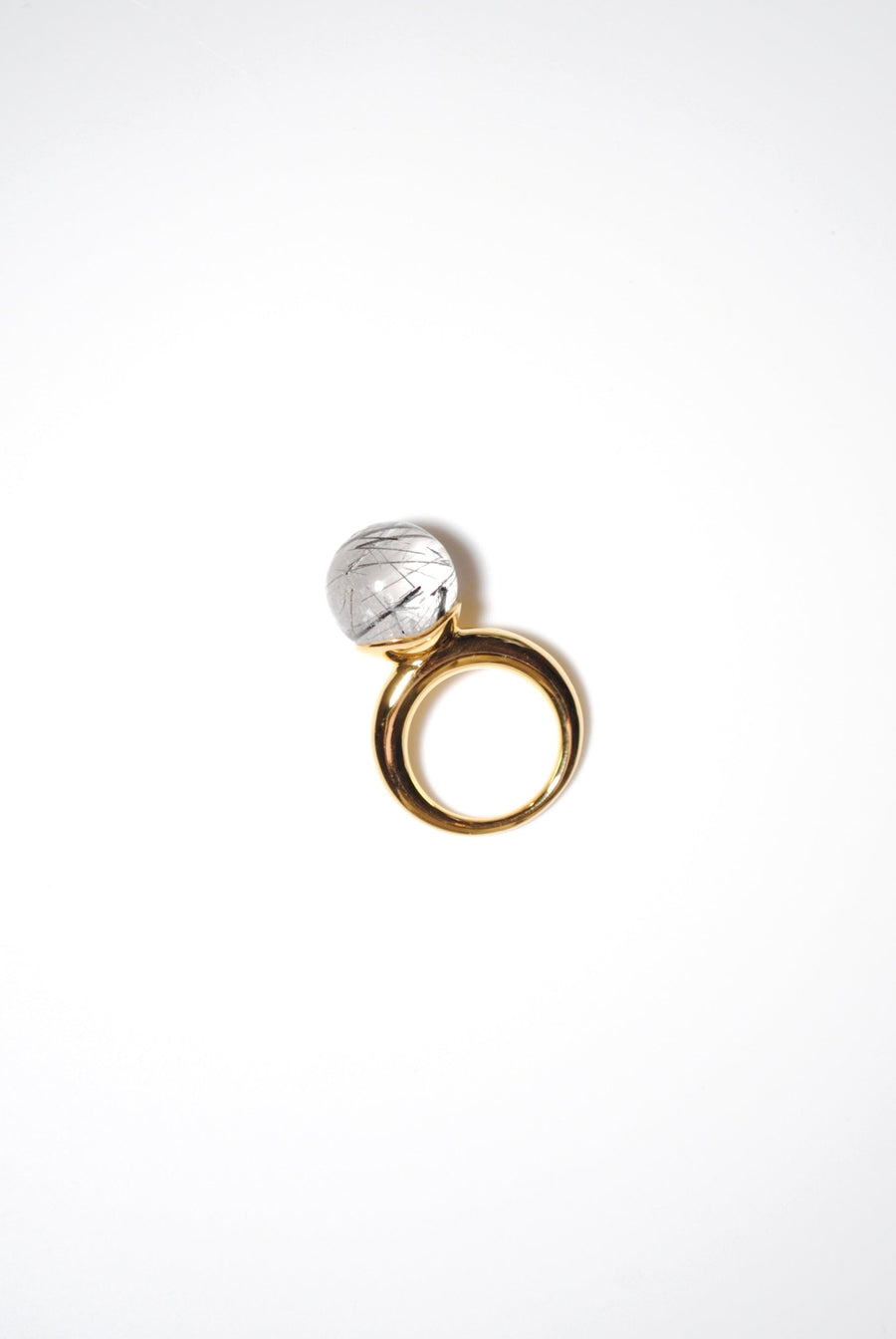 (ブラックルチル/gold) acorn ball ring