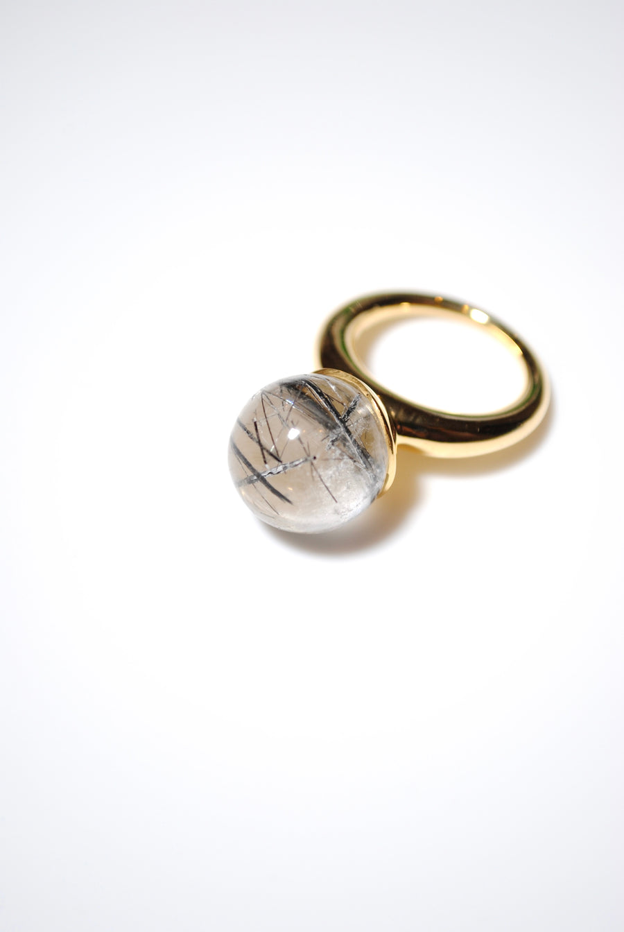 (ブラックルチル/gold) acorn ball ring