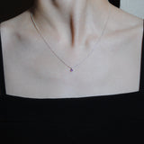 (アメジスト/gold-silver) birth pinky necklace【2月誕生石】