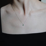 (エメラルド/gold-silver) birth pinky necklace【5月誕生石】