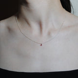 (ガーネット/gold-silver) birth pinky necklace【1月誕生石】