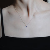 (サファイア/gold-silver) birth pinky necklace【9月誕生石】