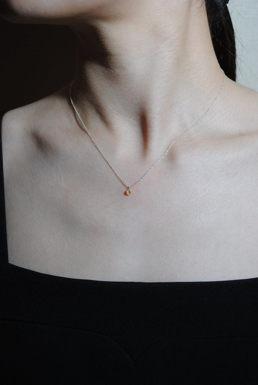 (タンザナイト/gold-silver) birth pinky necklace【12月誕生石】