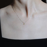 (ペリドット/gold-silver) birth pinky necklace【8月誕生石】