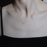 (レインボームーンストーン/gold-silver) birth pinky necklace【6月誕生石】