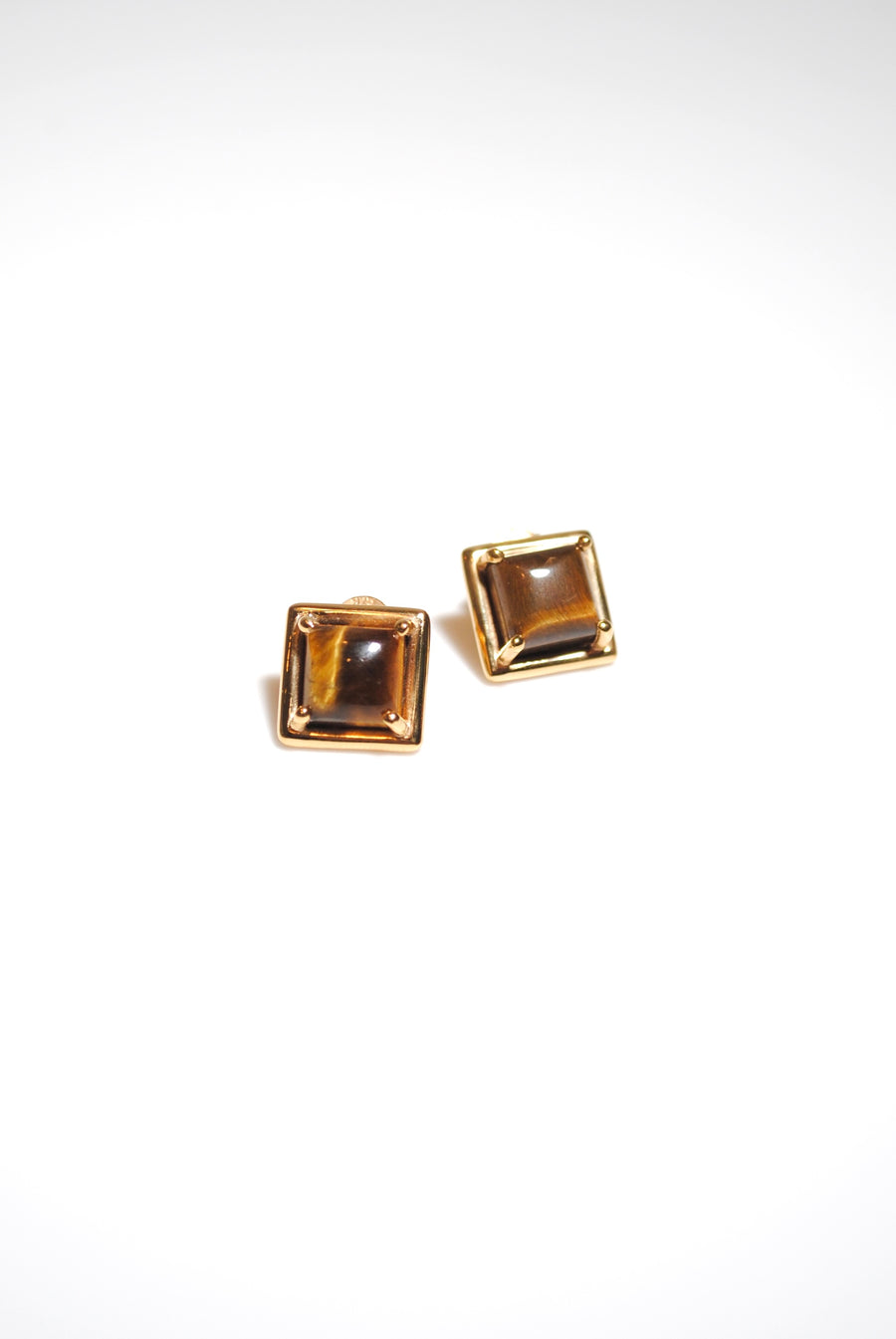 (タイガーアイ/gold) rope around square pierce
