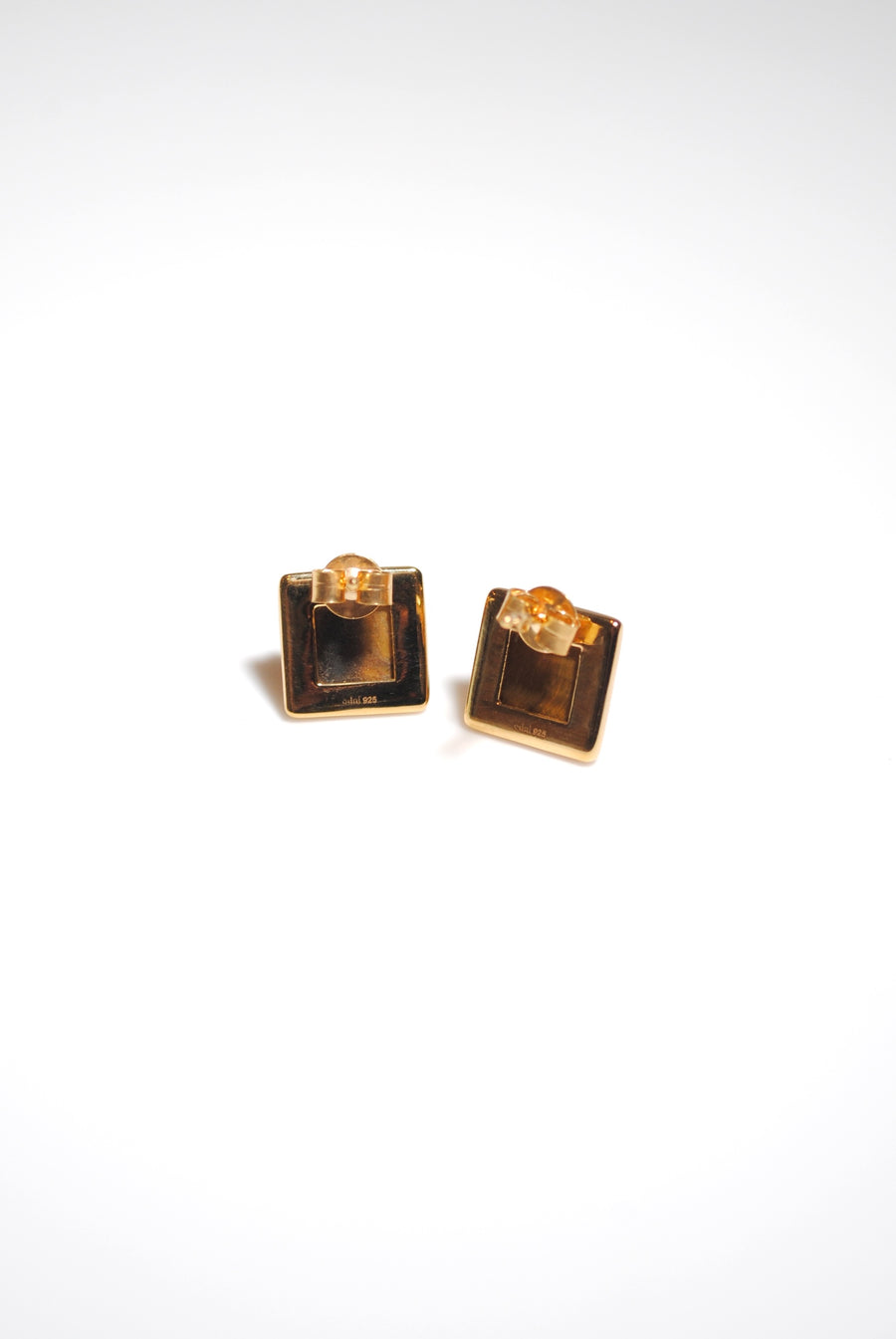 (タイガーアイ/gold) rope around square pierce