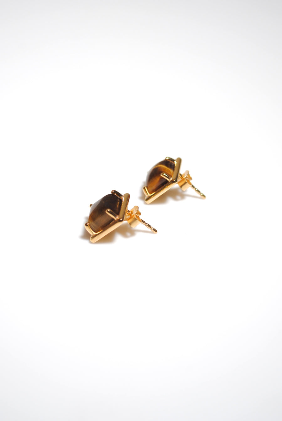 (タイガーアイ/gold) rope around square pierce