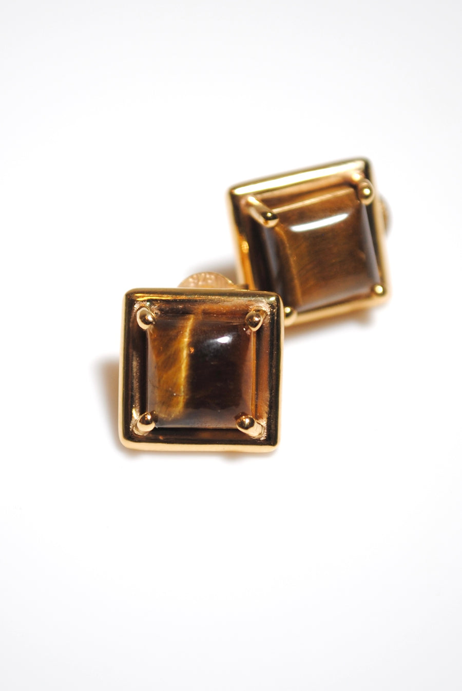 (タイガーアイ/gold) rope around square pierce