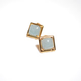 (ミルキーアクアマリン/gold) rope around square pierce