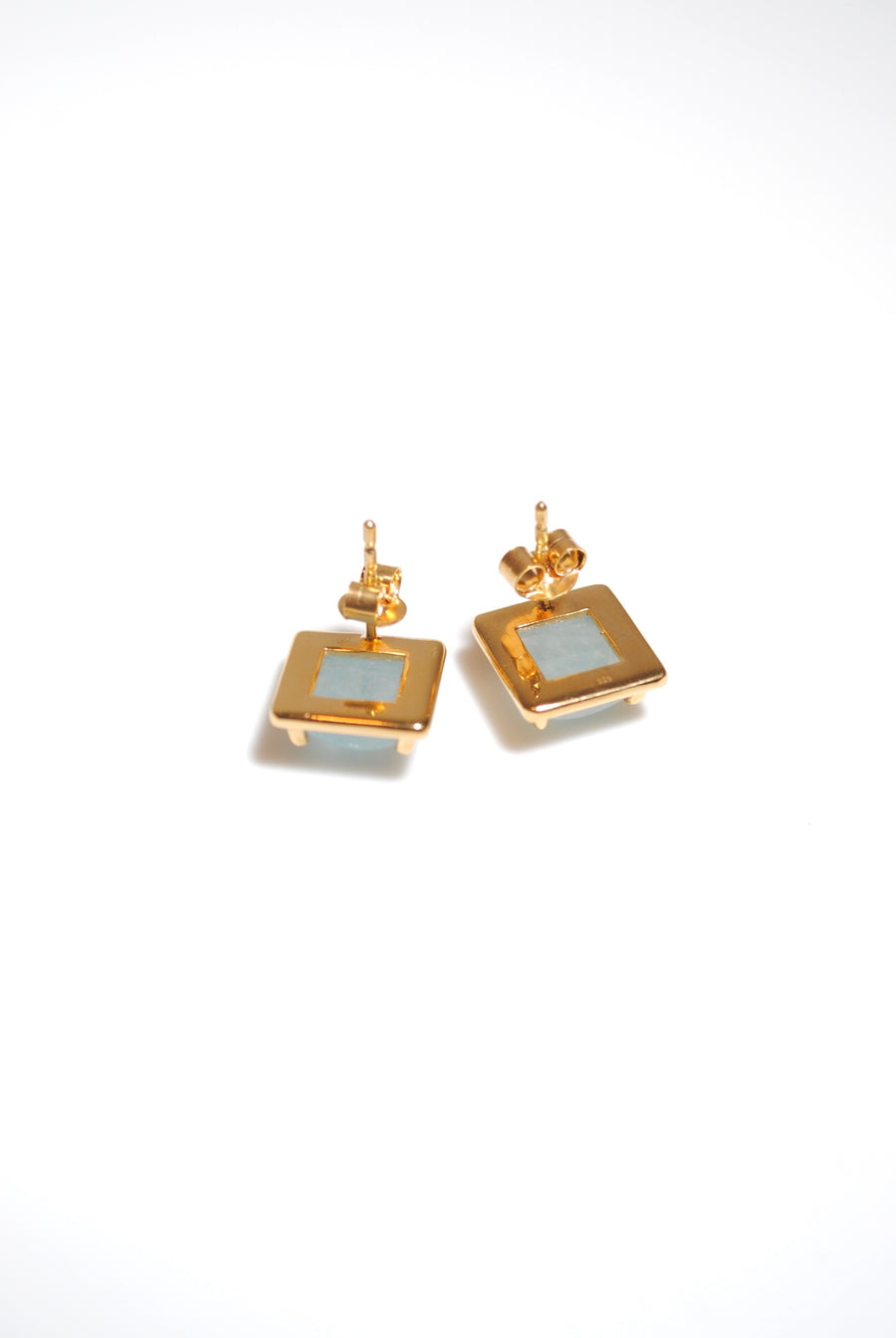 (ミルキーアクアマリン/gold) rope around square pierce