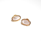 (ローズクオーツ/gold) rope around oval pierce