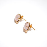 (ローズクオーツ/gold) rope around oval pierce