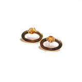 (ローズクオーツ/gold) rope around oval pierce