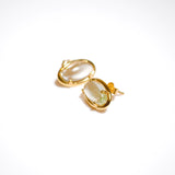 (グリーンアメジスト/gold) rope around oval pierce