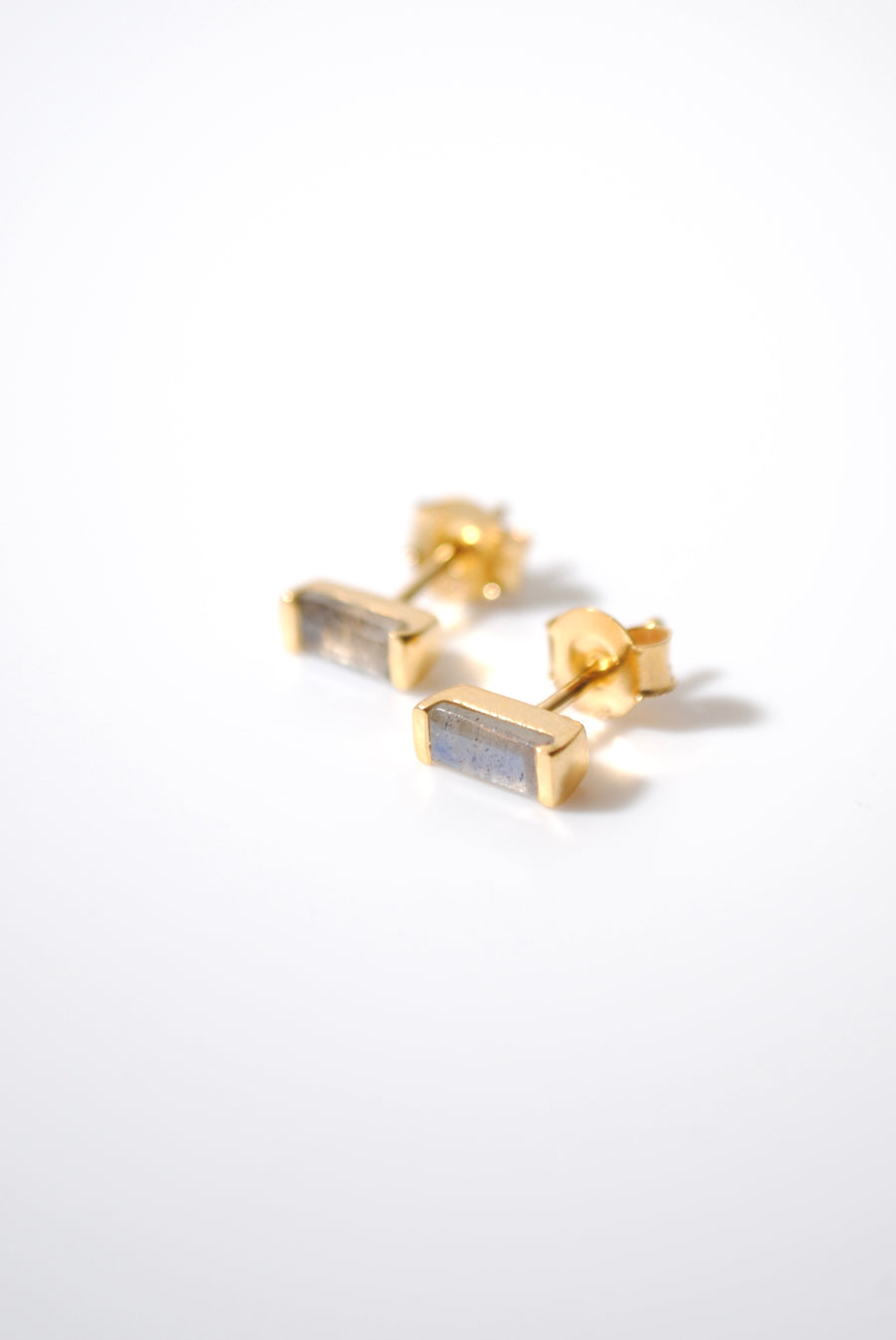(ラブラドライト/gold) mini rect boad earring