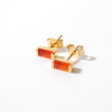 (カーネリアン/gold) mini rect boad earring